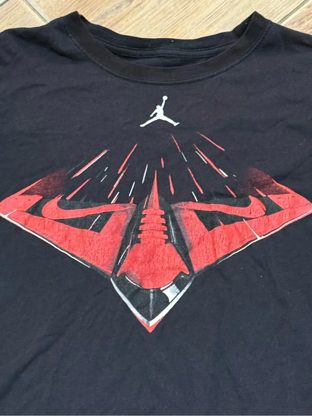 Jordan Black Tee with Red Graphic Jumpman